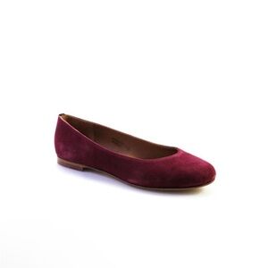 Margaux Womens Slip On Round Toe The Classic Ballet Flats Burgundy Suede 36M